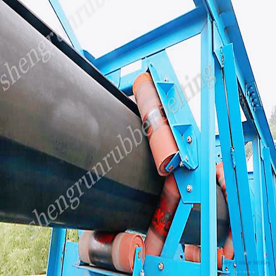 Fabric EP200 Or NN200 Pipe Rubber Conveyor Belt